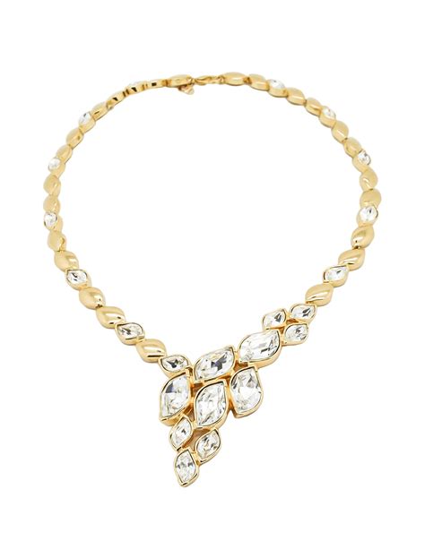 vintage dior crystal necklace|old christian Dior jewelry.